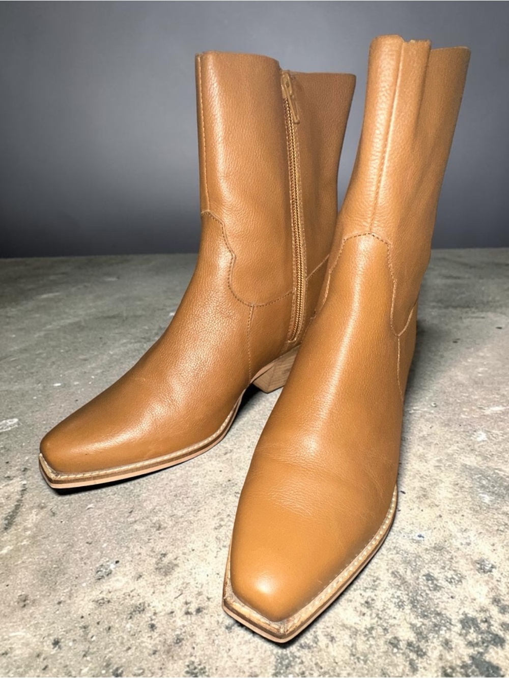Very Volatile Cognac Leather Ankle Boots